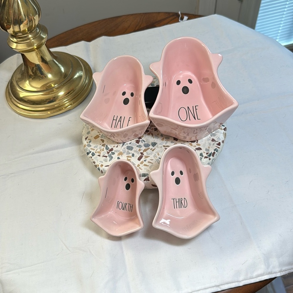 Rae Dunn pink ghost measuring cups